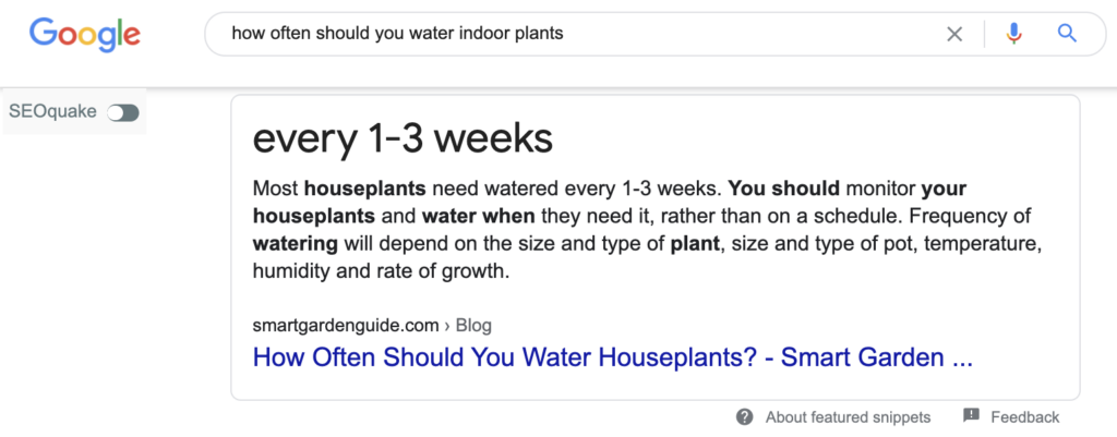 paragraph featured snippet indoor plants