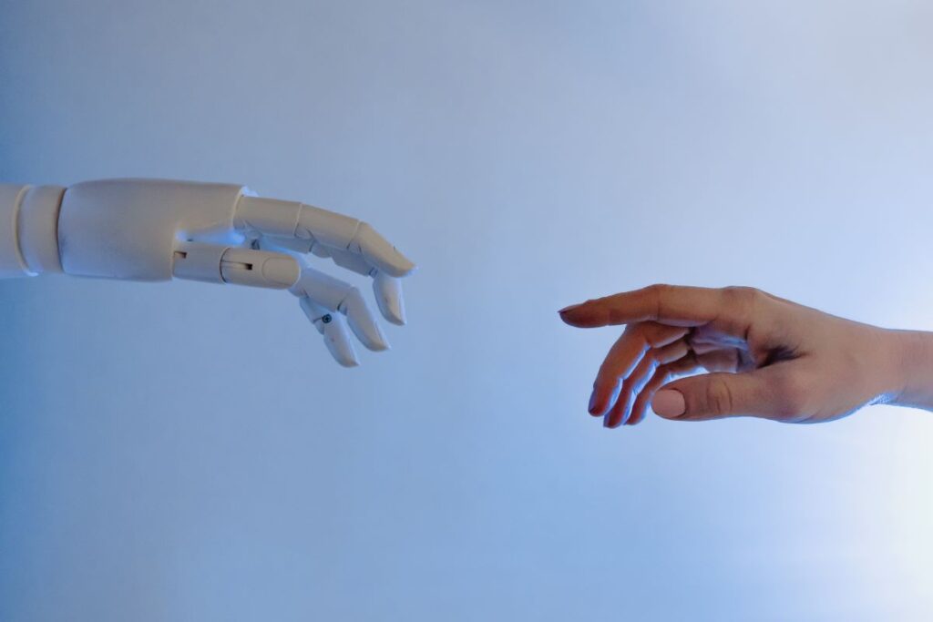 AI and human hand